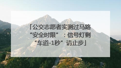 公交志愿者实测过马路“安全时限”：信号灯剩“车道-1秒”请止步