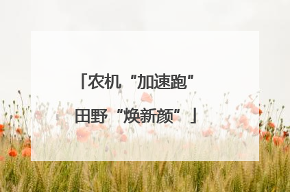 农机“加速跑” 田野“焕新颜”