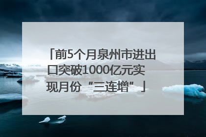 前5个月泉州市进出口突破1000亿元实现月份“三连增”