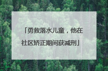 勇救落水儿童，他在社区矫正期间获减刑