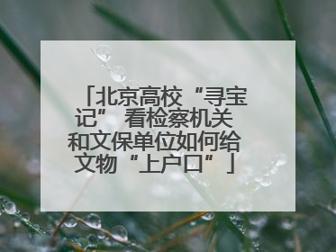 北京高校“寻宝记” 看检察机关和文保单位如何给文物“上户口”