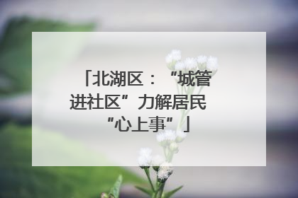 北湖区：“城管进社区”力解居民“心上事”