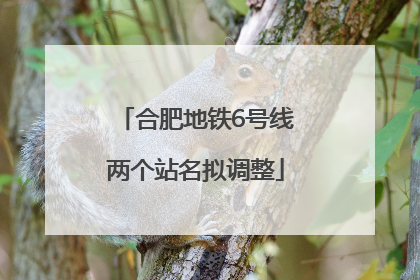 合肥地铁6号线两个站名拟调整
