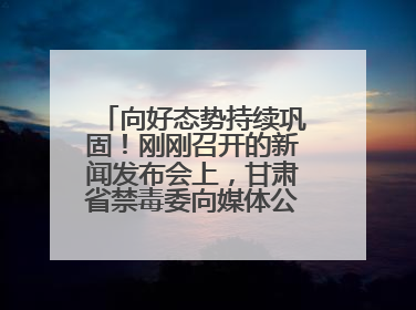 向好态势持续巩固！刚刚召开的新闻发布会上，甘肃省禁毒委向媒体公布三年禁毒工作“成绩单”