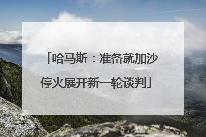 哈马斯：准备就加沙停火展开新一轮谈判
