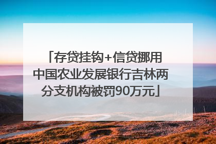 存贷挂钩+信贷挪用 中国农业发展银行吉林两分支机构被罚90万元