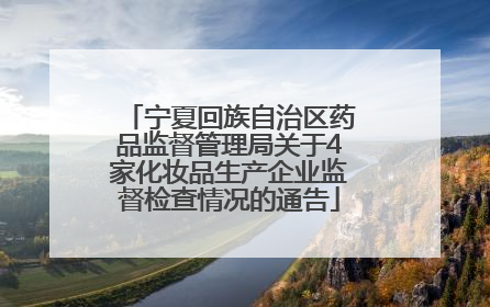 宁夏回族自治区药品监督管理局关于4家化妆品生产企业监督检查情况的通告