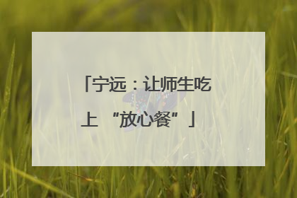 宁远：让师生吃上 “放心餐”
