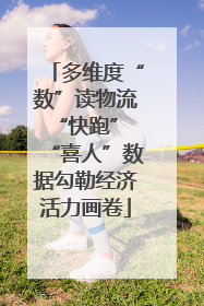 多维度“数”读物流“快跑” “喜人”数据勾勒经济活力画卷