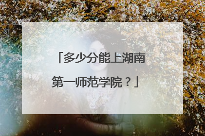 多少分能上湖南第一师范学院？