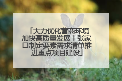 大力优化营商环境 加快高质量发展丨张家口制定要素需求清单推进重点项目建设