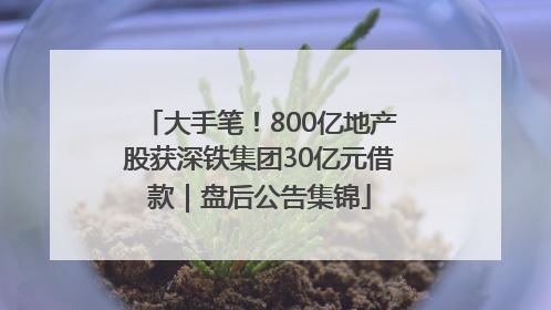 大手笔！800亿地产股获深铁集团30亿元借款｜盘后公告集锦
