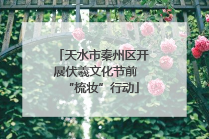 天水市秦州区开展伏羲文化节前 “梳妆”行动