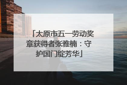 太原市五一劳动奖章获得者张雅楠：守护国门绽芳华