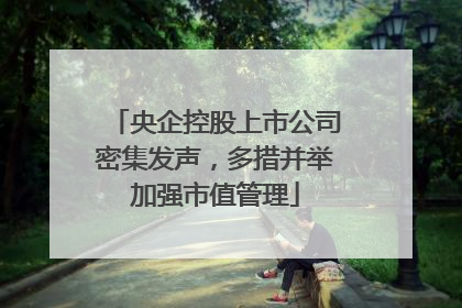 央企控股上市公司密集发声，多措并举加强市值管理