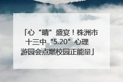 心“晴”盛宴！株洲市十三中“5.20”心理游园会点燃校园正能量