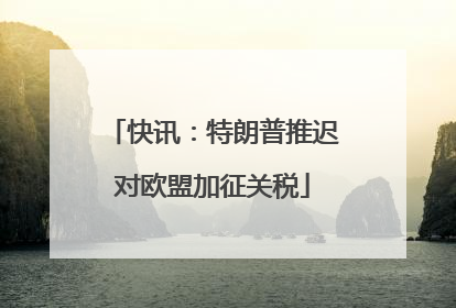 快讯：特朗普推迟对欧盟加征关税