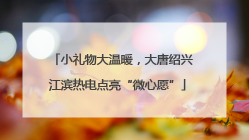 小礼物大温暖，大唐绍兴江滨热电点亮“微心愿”