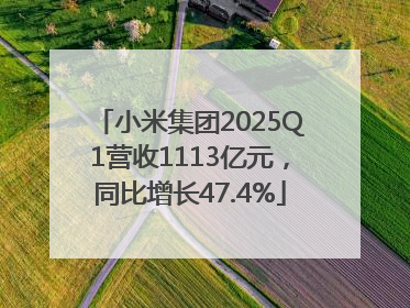 小米集团2025Q1营收1113亿元，同比增长47.4%