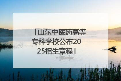 山东中医药高等专科学校公布2025招生章程