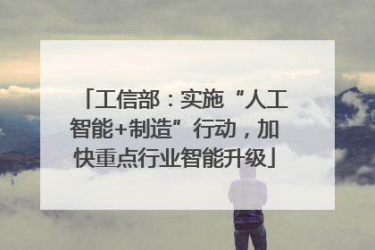 工信部：实施“人工智能+制造”行动，加快重点行业智能升级