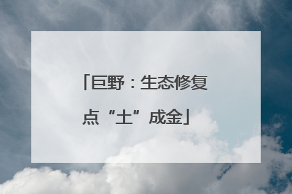 巨野：生态修复点“土”成金