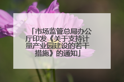市场监管总局办公厅印发《关于支持计量产业园建设的若干措施》的通知