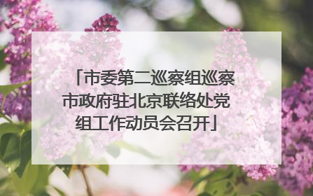 市委第二巡察组巡察市政府驻北京联络处党组工作动员会召开
