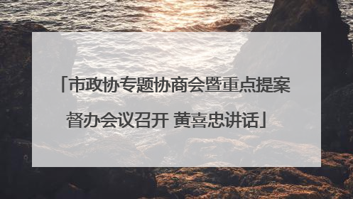 市政协专题协商会暨重点提案督办会议召开 黄喜忠讲话