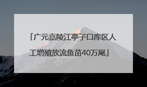 广元嘉陵江亭子口库区人工增殖放流鱼苗40万尾