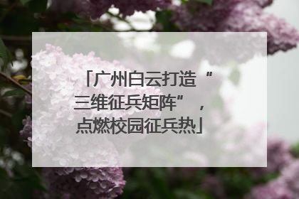 广州白云打造“三维征兵矩阵”，点燃校园征兵热