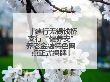 建行无锡钱桥支行“健养安”养老金融特色网点正式揭牌