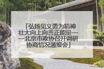 弘扬见义勇为精神 壮大向上向善正能量——北京市政协召开调研协商情况通报会