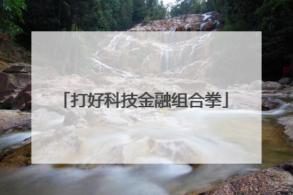打好科技金融组合拳