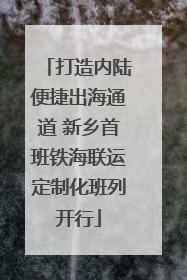 打造内陆便捷出海通道 新乡首班铁海联运定制化班列开行