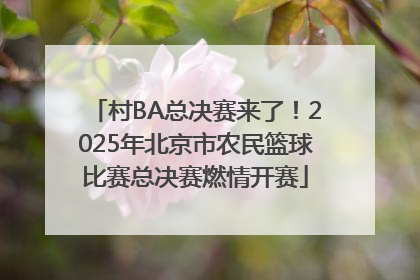 村BA总决赛来了！2025年北京市农民篮球比赛总决赛燃情开赛