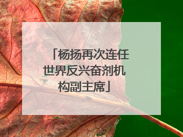 杨扬再次连任世界反兴奋剂机构副主席