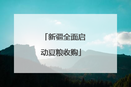 新疆全面启动夏粮收购