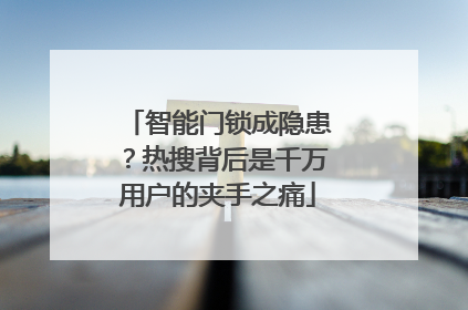 智能门锁成隐患？热搜背后是千万用户的夹手之痛