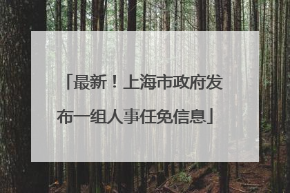 最新！上海市政府发布一组人事任免信息