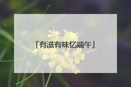 有滋有味忆端午