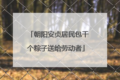 朝阳安贞居民包千个粽子送给劳动者