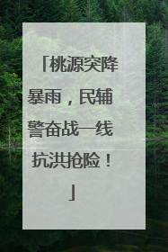 桃源突降暴雨，民辅警奋战一线抗洪抢险！