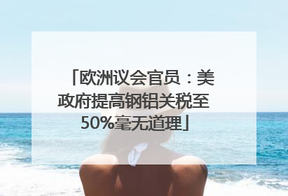 欧洲议会官员：美政府提高钢铝关税至50%毫无道理