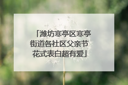 潍坊寒亭区寒亭街道各社区父亲节花式表白超有爱
