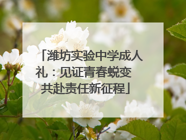 潍坊实验中学成人礼：见证青春蜕变 共赴责任新征程