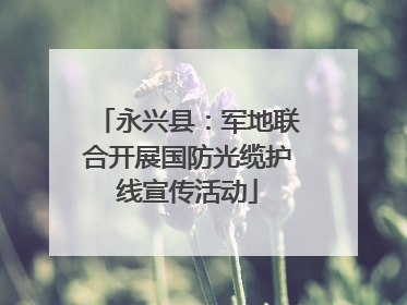 永兴县：军地联合开展国防光缆护线宣传活动