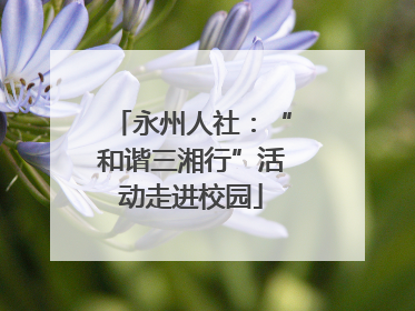 永州人社：“和谐三湘行”活动走进校园