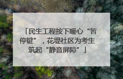 民生工程按下暖心“暂停键”，花堤社区为考生筑起“静音屏障”