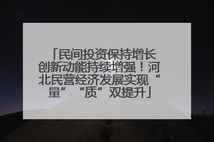 民间投资保持增长 创新动能持续增强！河北民营经济发展实现“量”“质”双提升
